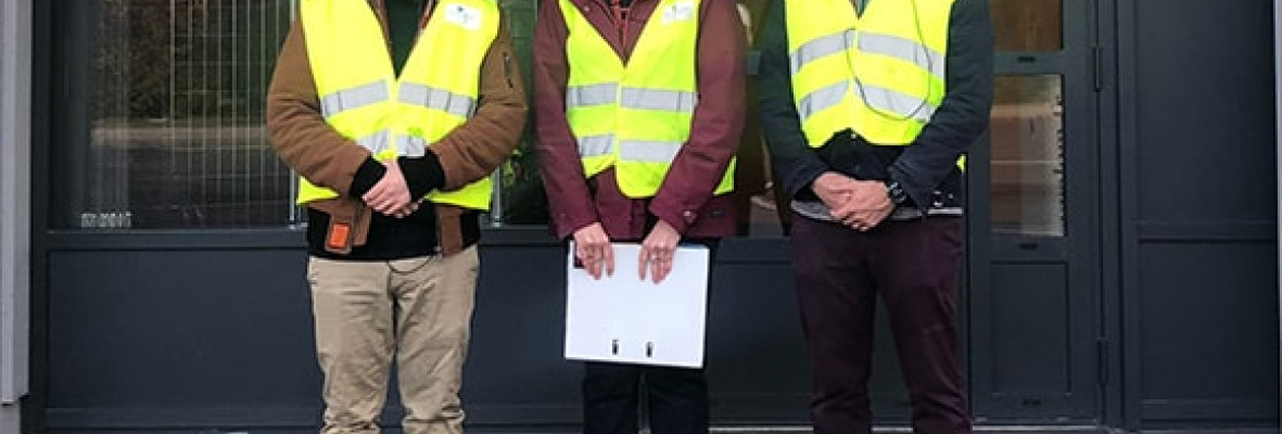 3 membres de la Chaire de Bioéconomie Industrielle qui ont visité le site de Syvalom, Syndicat de Valorisation des Ordures Ménagères de la Marne
